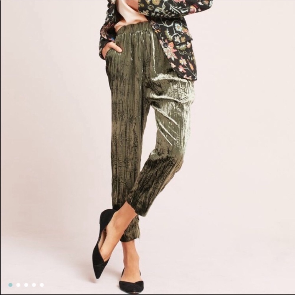 Anthropologie Crushed Velvet Pants